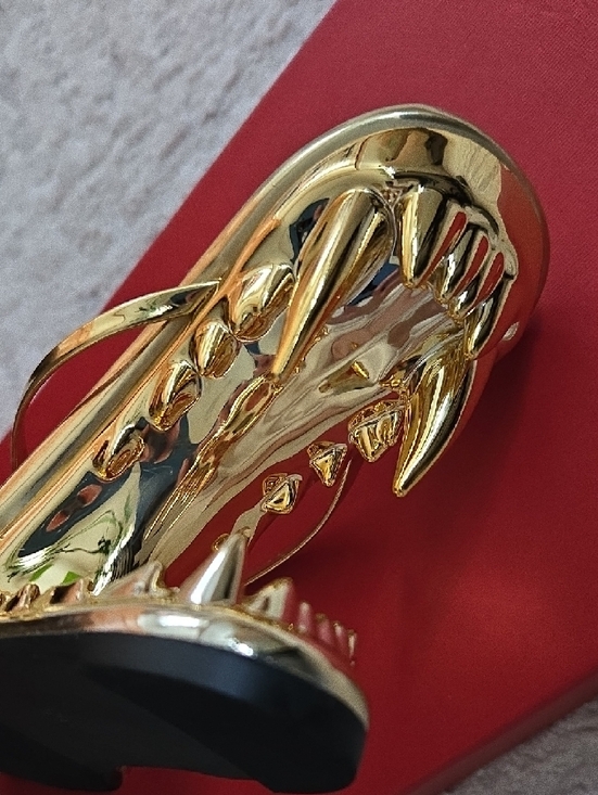 Never Worn Metallic Gold Fang Wedge Sandals for Women Size 36